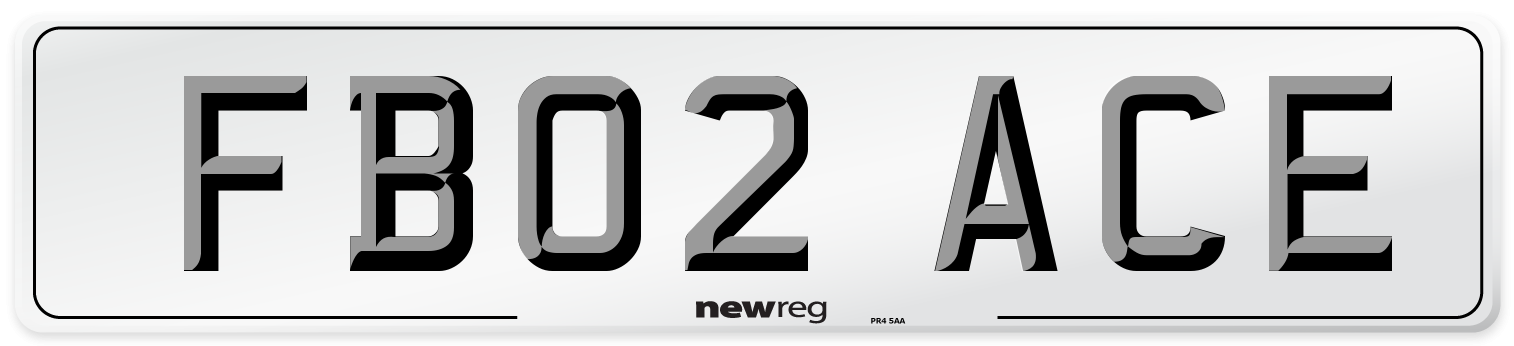 FB02 ACE Number Plate from New Reg